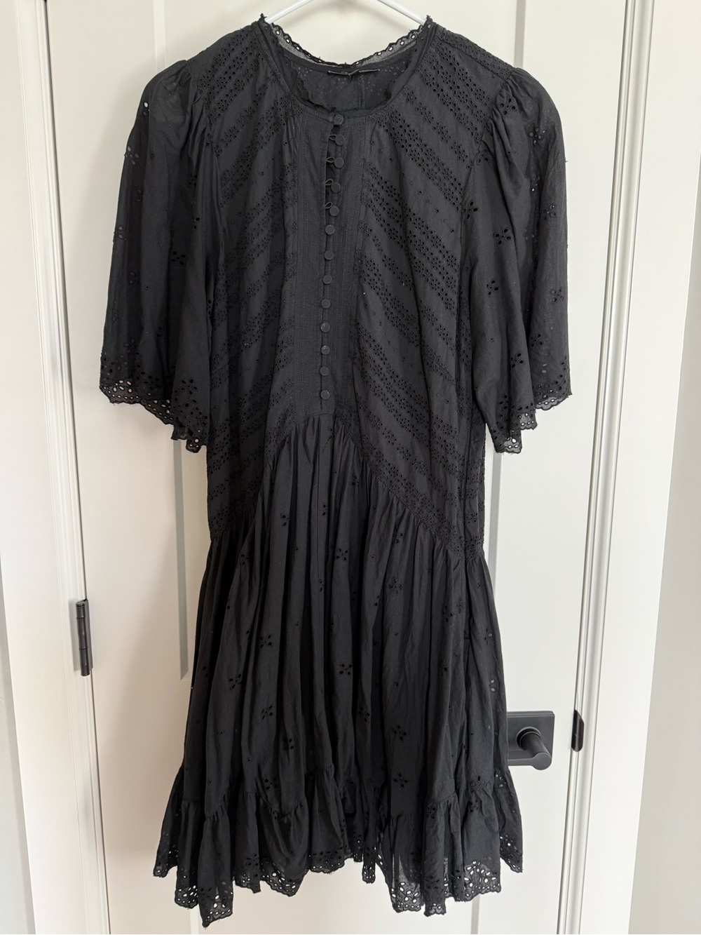 Madewell Flutter Sleeve Eyelet Dress